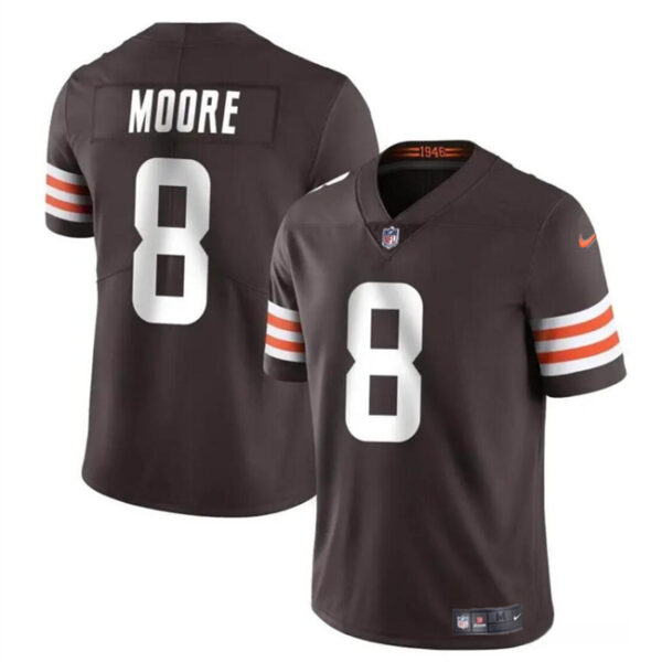 Men’s Cleveland Browns #8 Elijah Moore Brown Vapor Limited Football Stitched Jersey