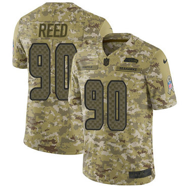 Nike Seahawks #90 Jarran Reed Camo Men’s Stitched NFL Limited 2018 Salute To Service Jersey