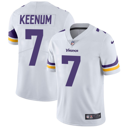 Men’s Nike Minnesota Vikings #7 Case Keenum White Vapor Untouchable Limited Player NFL Jersey