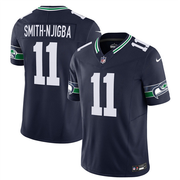 Men’s Seattle Seahawks #11 Jaxon Smith-Njigba 2023 F.U.S.E. Navy Limited Football Stitched Jersey