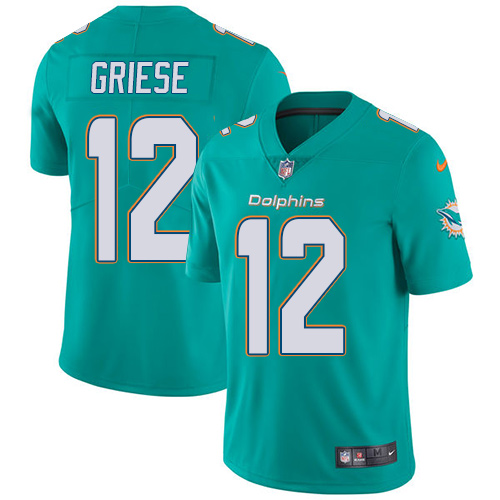 Nike Miami Dolphins #12 Bob Griese Aqua Green Team Color Men’s Stitched NFL Vapor Untouchable Limited Jersey