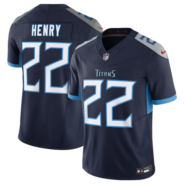 Men’s Tennessee Titans #22 Derrick Henry Navy 2023 F.U.S.E Vapor Untouchable Stitched Jersey
