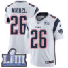 #26 Limited Sony Michel White Nike NFL Road Men’s Jersey New England Patriots Vapor Untouchable Super Bowl LIII Bound
