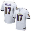 Men’s Baltimore Ravens #17 Mike Wallace White Road Stitched NFL Nike Elite Jersey