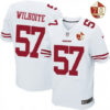 Men’s San Francisco 49ers #57 Michael Wilhoite White 70th Anniversary Patch Stitched NFL Nike Elite Jersey