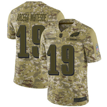 Eagles #19 JJ Arcega-Whiteside Camo Men’s Stitched Football Limited 2018 Salute To Service Jersey