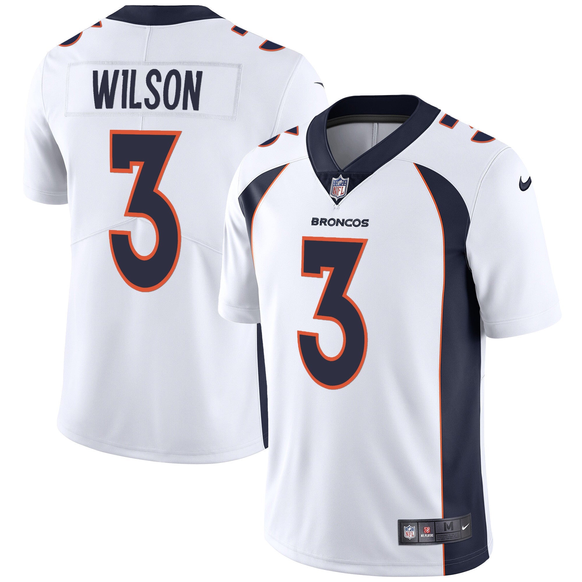 Denver Broncos Vapor Jersey – All Stitched – White – Russell Wilson Jersey