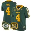 Packers 13 Time World Champions & Home Patch Vapor Limited Jersey – All Stitched – Green – Brett Favre Jersey