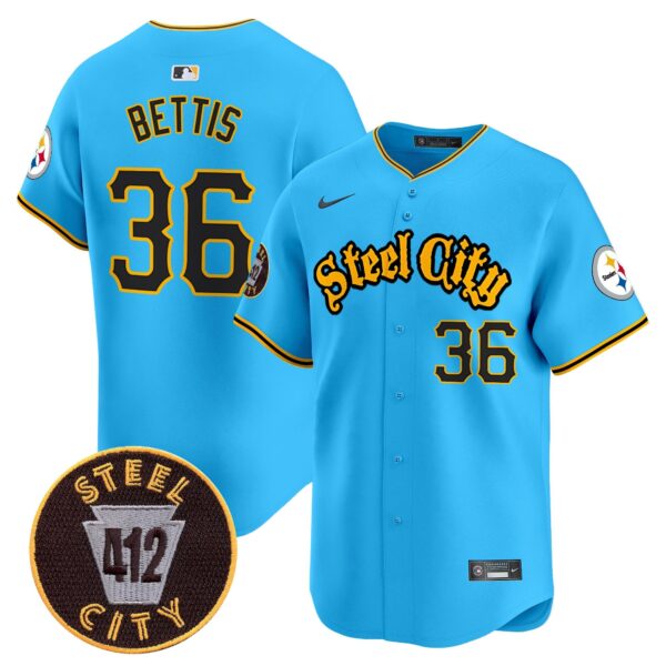 Steelers 412 Patch Vapor Premier Limited Jersey – All Stitched – Light Blue – Jerome Bettis Jersey