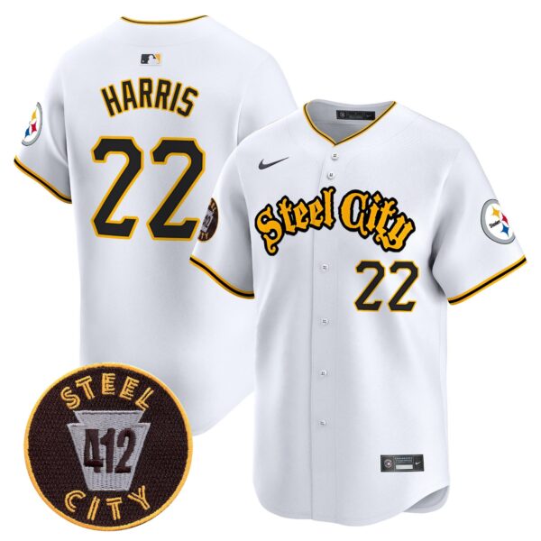 Steelers 412 Patch Vapor Premier Limited Jersey – All Stitched – White – Najee Harris Jersey