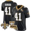 Saints Vapor Limited Jersey – New Orleans Patch – All Stitched – Black – Alvin Kamara Jersey