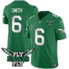 Fly Eagles Fly Patch Throwback Kelly Green Vapor Jersey – All Stitched – Kelly Green – DeVonta Smith Jersey