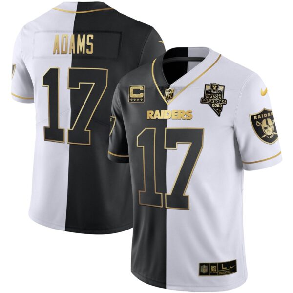 Raiders Inaugural Season Patch Gold & Split – All Stitched – Split Gold – Davante Adams Jersey
