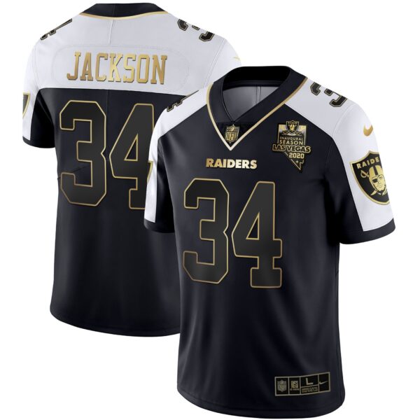 Raiders Inaugural Season Patch Gold & Split – All Stitched – Alternate – Bo Jackson Jersey