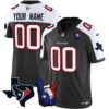 Houston Texans Hand Sign Throwing Up The H Vapor Custom Jersey – All Stitched – Black Alternate Jersey