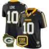 Packers 13 Time World Champions & Home Patch Vapor Limited Jersey – All Stitched – Black – Jordan Love Jersey