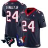 Houston Texans Hand Sign Throwing Up The H Vapor Jersey – All Stitched – Navy – Derek Stingley Jr. Jersey