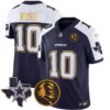 Cowboys Texas & John Madden Patch Gold Trim Vapor Jersey – All Stitched – Navy Alternate – Cooper Rush Jersey