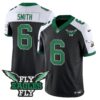 Fly Eagles Fly Patch Throwback Kelly Green Vapor Jersey – All Stitched – Black Alternate – DeVonta Smith Jersey