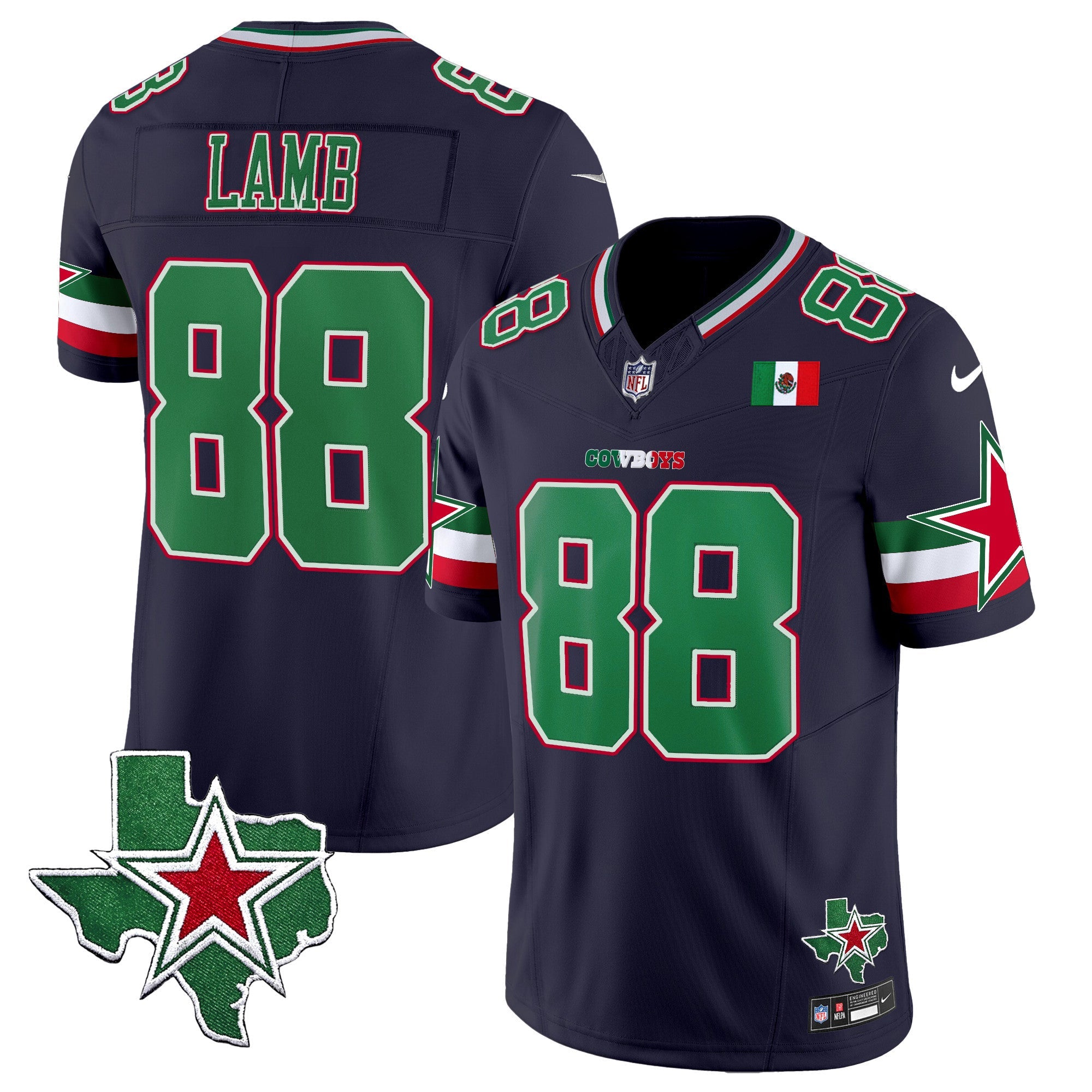 Cowboys 2024 Mexico Vapor Limited Jersey – All Stitched – Navy – CeeDee Lamb Jersey