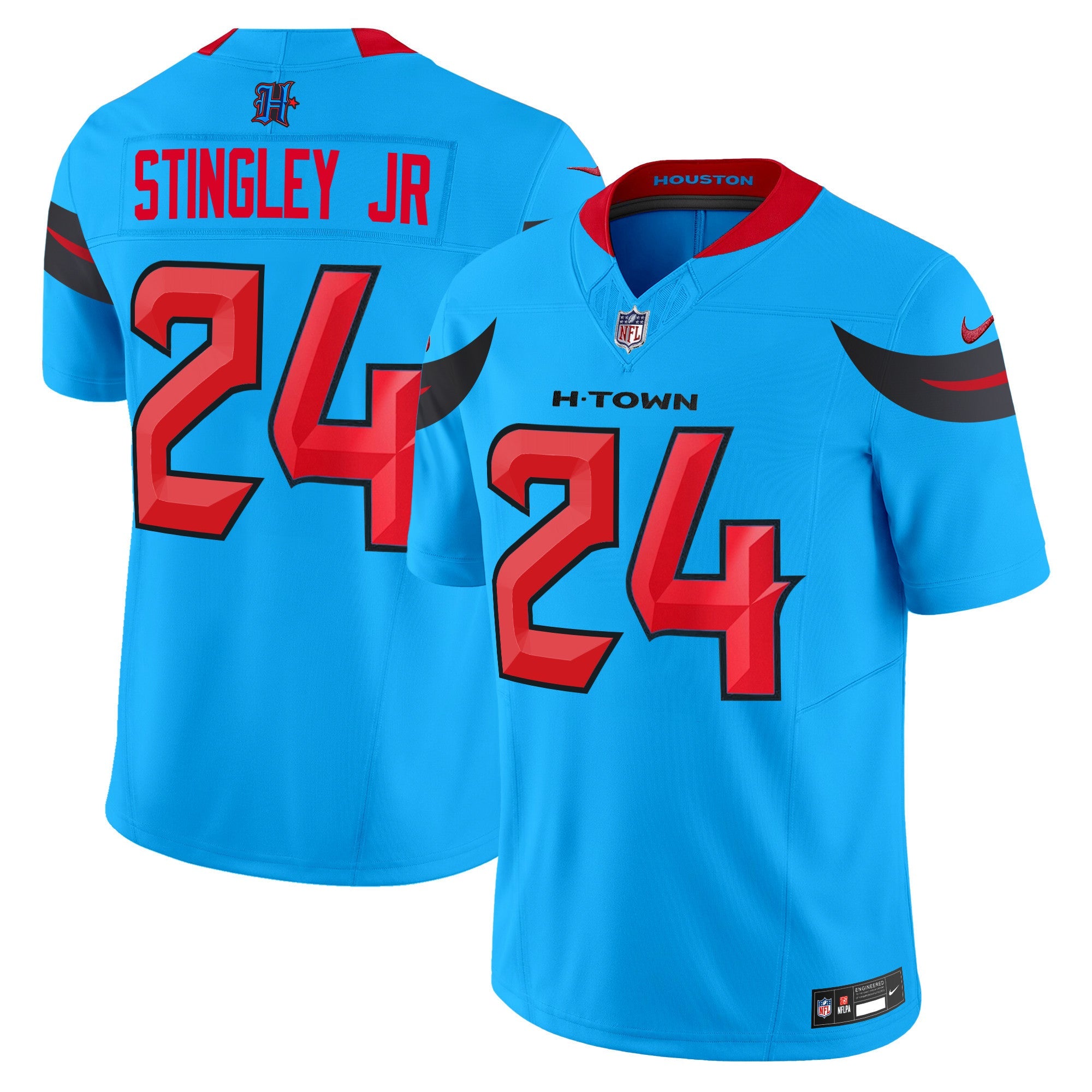 Houston Texans 2024 Vapor Limited Jersey V3 – All Stitched – Blue – Derek Stingley Jr. Jersey
