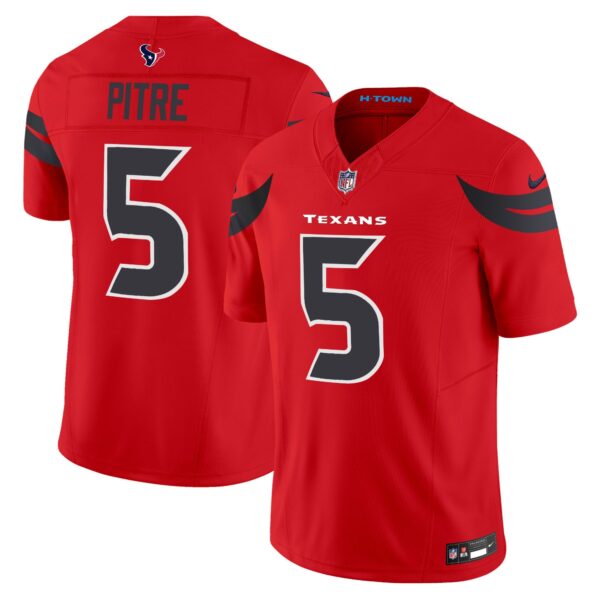 Houston Texans 2024 Vapor Limited Jersey V3 – All Stitched – Red – Jalen Pitre Jersey