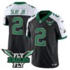 Fly Eagles Fly Patch Throwback Kelly Green Vapor Jersey – All Stitched – Black Alternate – Darius Slay Jr. Jersey