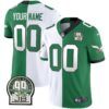 Eagles Jerome Brown Retired Patch Gold & Kelly Custom Jersey – All Stitched – Split Jersey