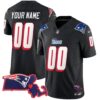 Patriots 1996 Throwback State Patch Vapor Custom Jersey – All Stitched – Black Jersey