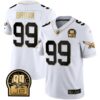 Eagles Jerome Brown Retired Patch Gold & Kelly Jersey – All Stitched – White Gold – Jerome Brown Jersey