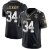 Raiders Inaugural Season Patch Gold & Split – All Stitched – Black Limited – Bo Jackson Jersey