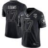 Raiders Inaugural Season Patch Gold & Split – All Stitched – Black Silver – Davante Adams Jersey