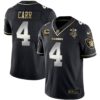 Raiders Inaugural Season Patch Gold & Split – All Stitched – Black Limited – Derek Carr Jersey