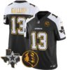 Cowboys Texas & John Madden Patch Gold Trim Vapor Jersey – All Stitched – Black Alternate – Michael Gallup Jersey