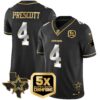Cowboys 5x Super Bowl Champions Vapor Limited Jersey – All Stitched – Black Limited – Dak Prescott Jersey