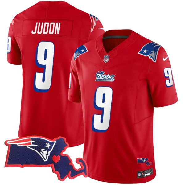 Patriots 1996 Throwback State Patch Vapor Jersey – All Stitched – Red – Matthew Judon Jersey