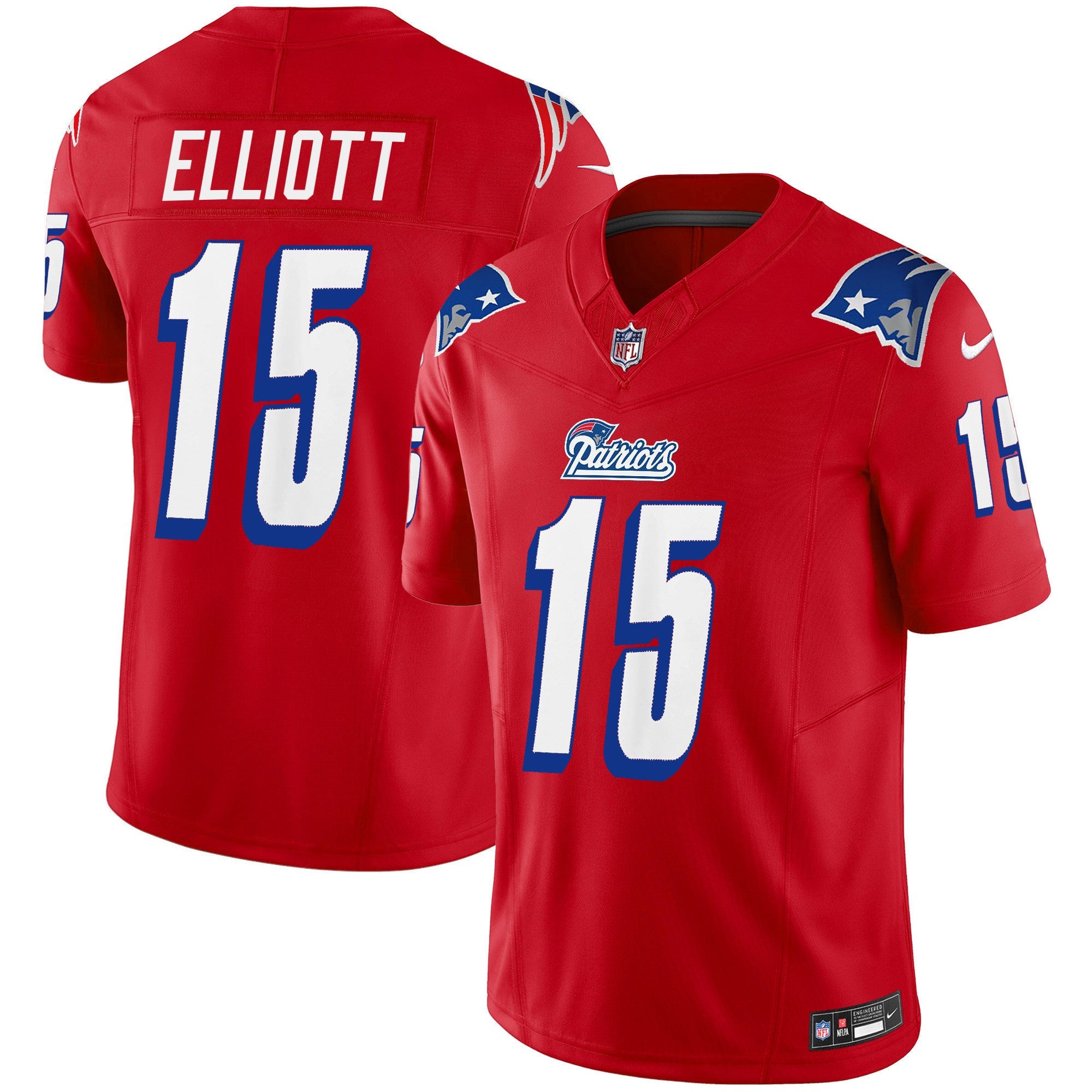 Patriots 1996 Throwback Limited Vapor Jersey – All Stitched – Red – Ezekiel Elliott Jersey