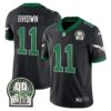 Eagles Jerome Brown Retired Patch Gold & Kelly Jersey – All Stitched – Kelly Black – A.J. Brown Jersey