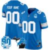 Detroit Lions 2024 Michigan & 90th Year Patch Vapor Custom Jersey – All Stitched – Blue Jersey