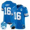 Detroit Lions 2024 Michigan & 90th Year Patch Vapor Jersey – All Stitched – Blue – Jared Goff Jersey