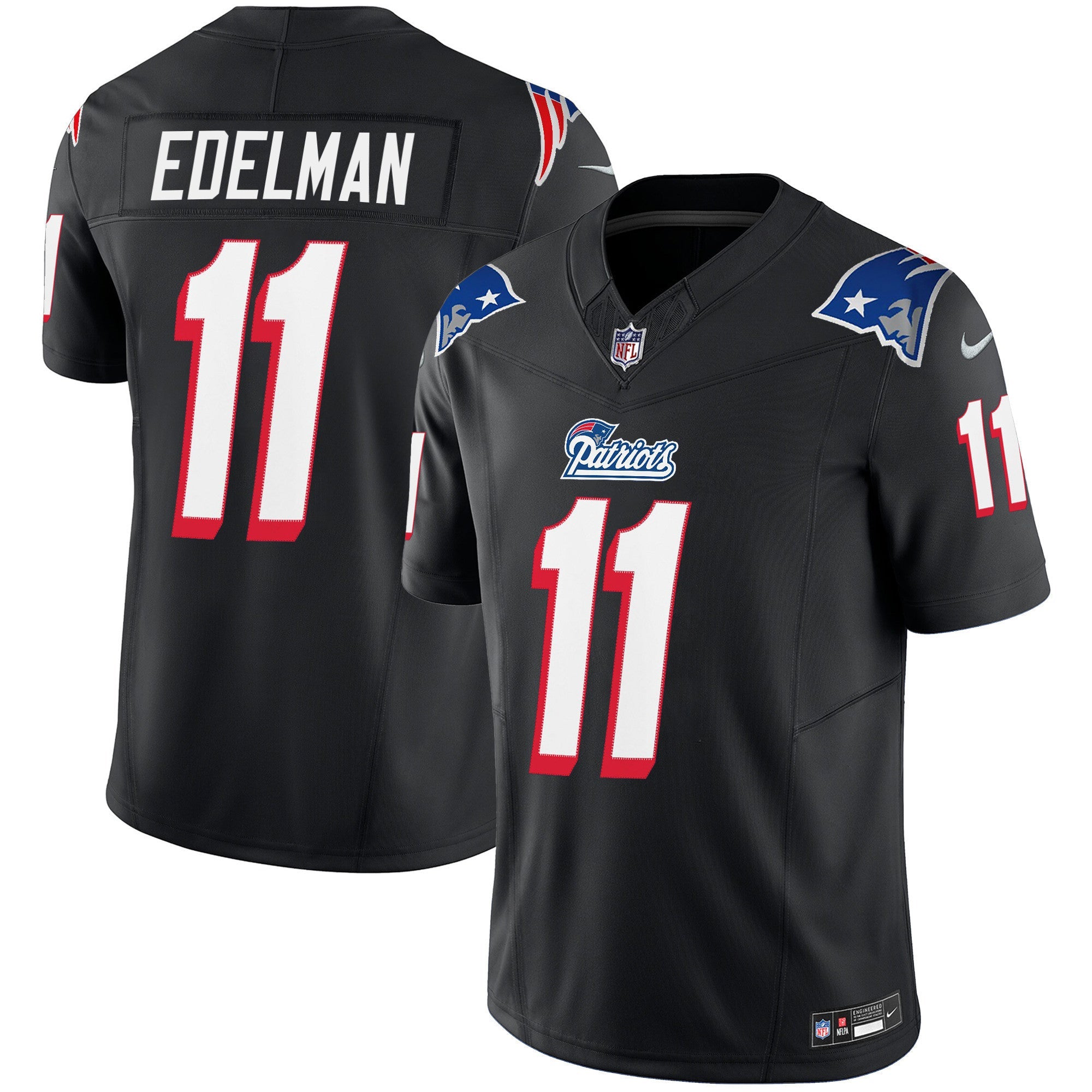Patriots 1996 Throwback Limited Vapor Jersey – All Stitched – Black – Julian Edelman Jersey