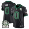 Eagles Jerome Brown Retired Patch Gold & Kelly Jersey – All Stitched – Kelly Black – D’Andre Swift Jersey