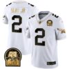 Eagles Jerome Brown Retired Patch Gold & Kelly Jersey – All Stitched – White Gold – Darius Slay Jr. Jersey