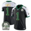 Eagles Jerome Brown Patch Kelly Green Gold Trim Jersey – All Stitched – Black Alternate – Jalen Hurts Jersey