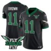 Fly Eagles Fly Patch Throwback Kelly Green Vapor Jersey – All Stitched – Black – A.J. Brown Jersey