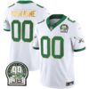 Eagles Jerome Brown Patch Kelly Green Gold Trim Custom Jersey – All Stitched – Kelly White Jersey