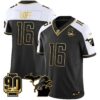 Detroit Lions 90th Year & Michigan Patch Gold Vapor Jersey – All Stitched – Alternate – Jared Goff Jersey