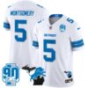 Detroit Lions 2024 Michigan & 90th Year Patch Vapor Jersey – All Stitched – White – David Montgomery Jersey