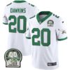 Eagles Jerome Brown Retired Patch Gold & Kelly Jersey – All Stitched – Kelly White – Brian Dawkins Jersey
