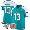 Dolphins 50th Perfect Season & Florida Patch Vapor Jersey – All Stitched – Aqua Alternate – Dan Marino Jersey